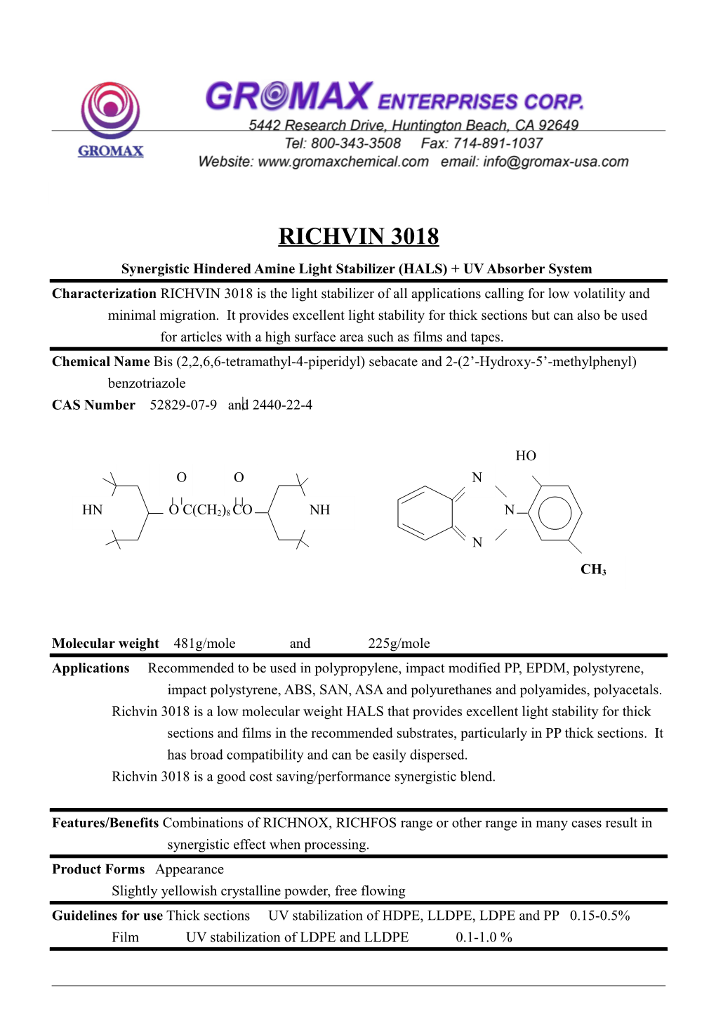 Certificate of Analysis