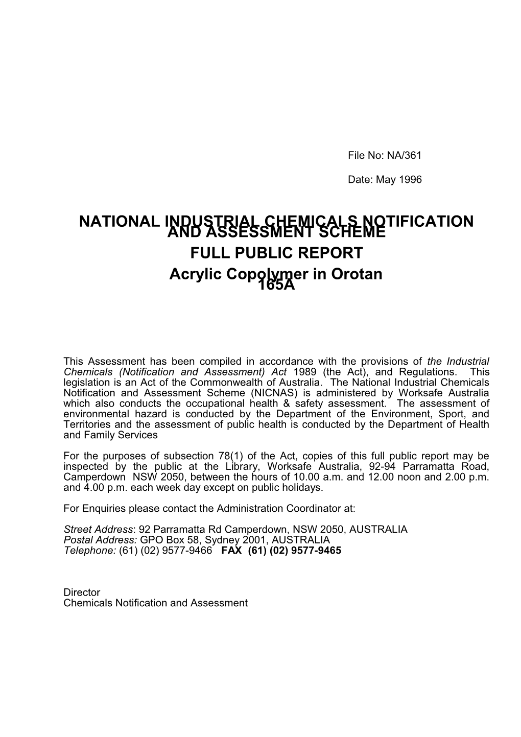 National Industrial Chemicals Notification s4