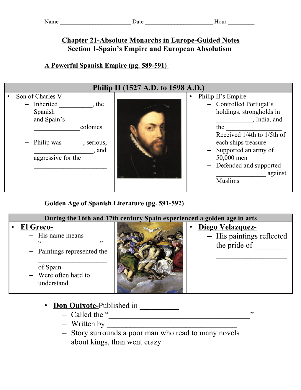 Chapter 14-European Renaissance and Reformation-Guided Notes
