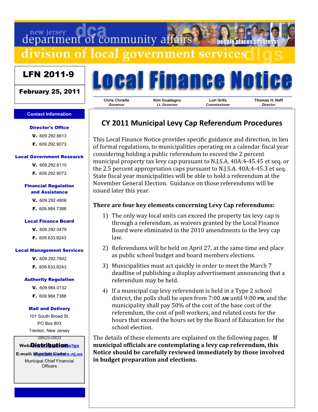Local Finance Notice 2011-9 February 28, 2011 Page 2
