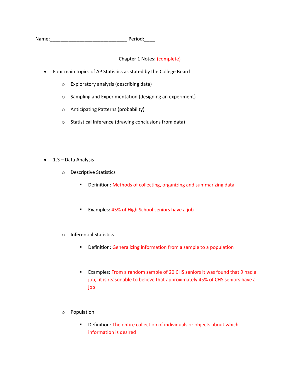 Chapter 1 Notes: (Complete)