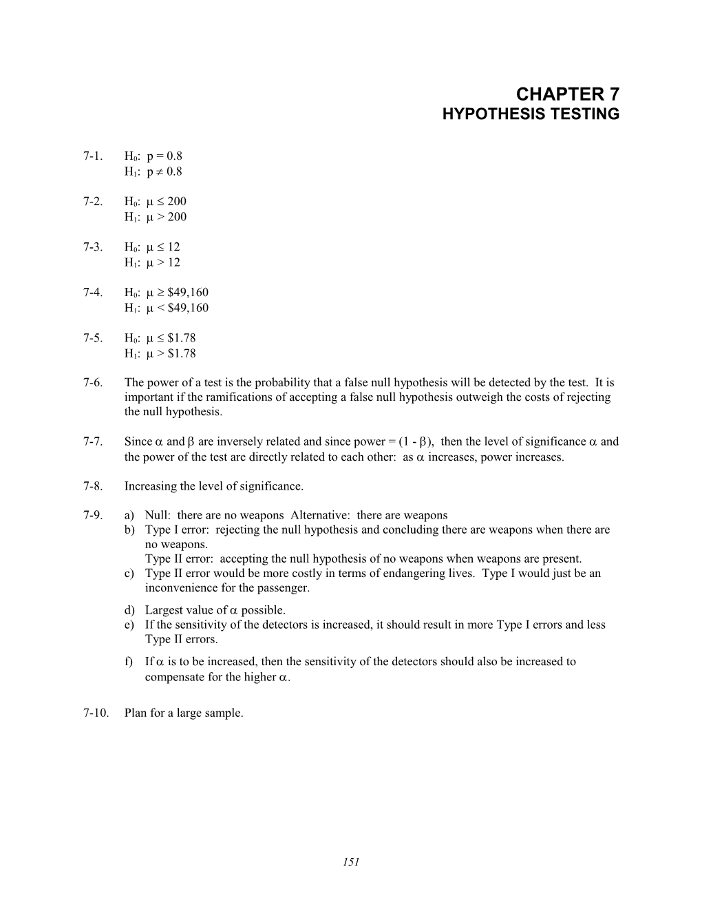 Hypothesis Testing