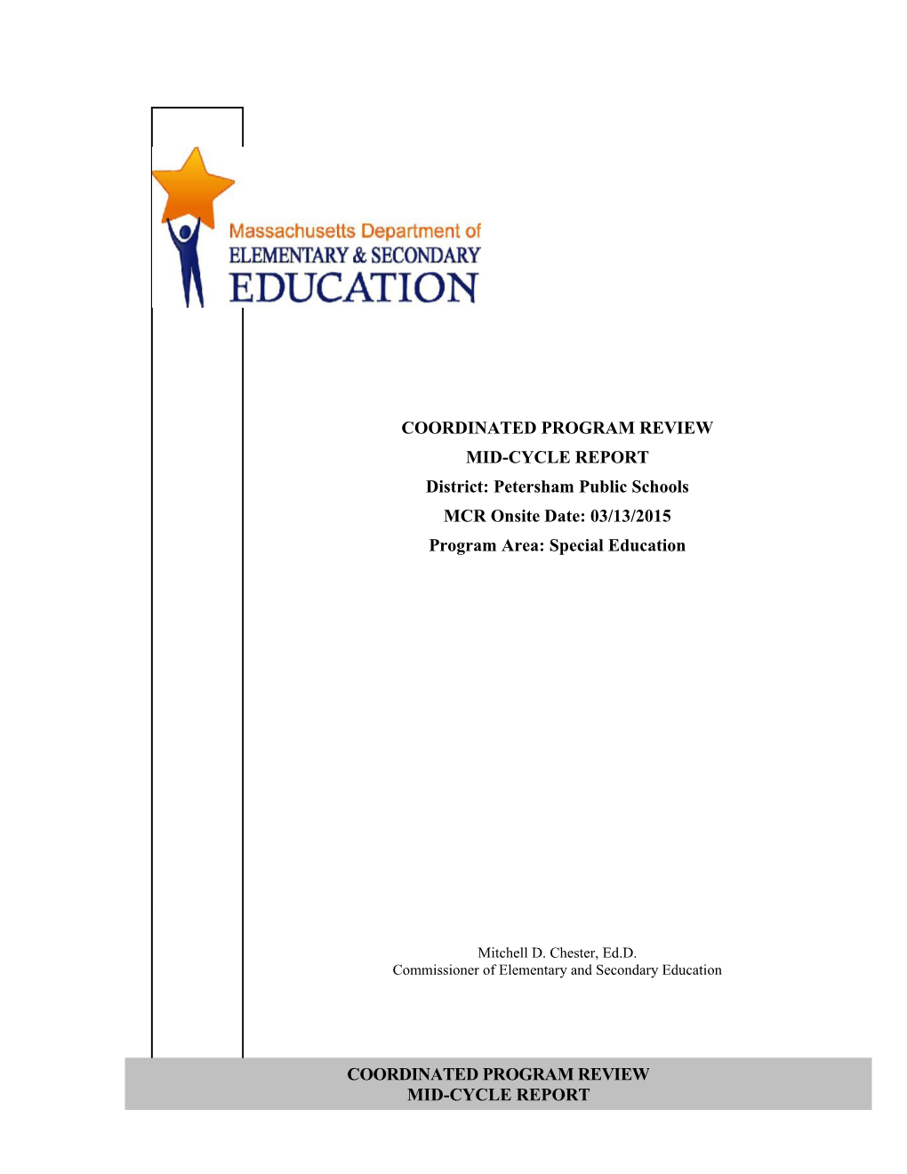 Petersham Public Schools CPR Final Report 2015