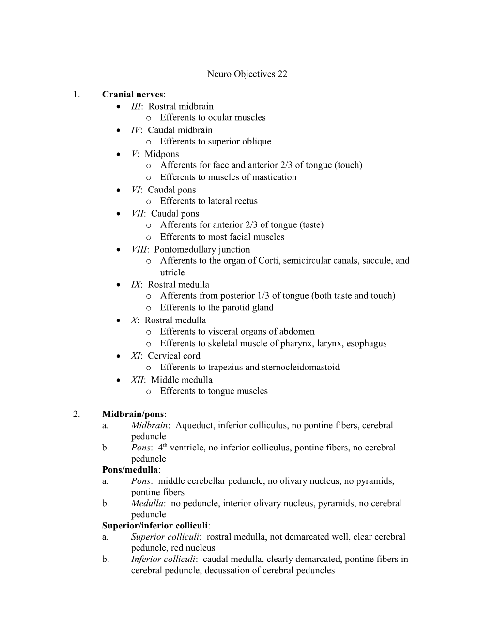 Neuro Objectives 22