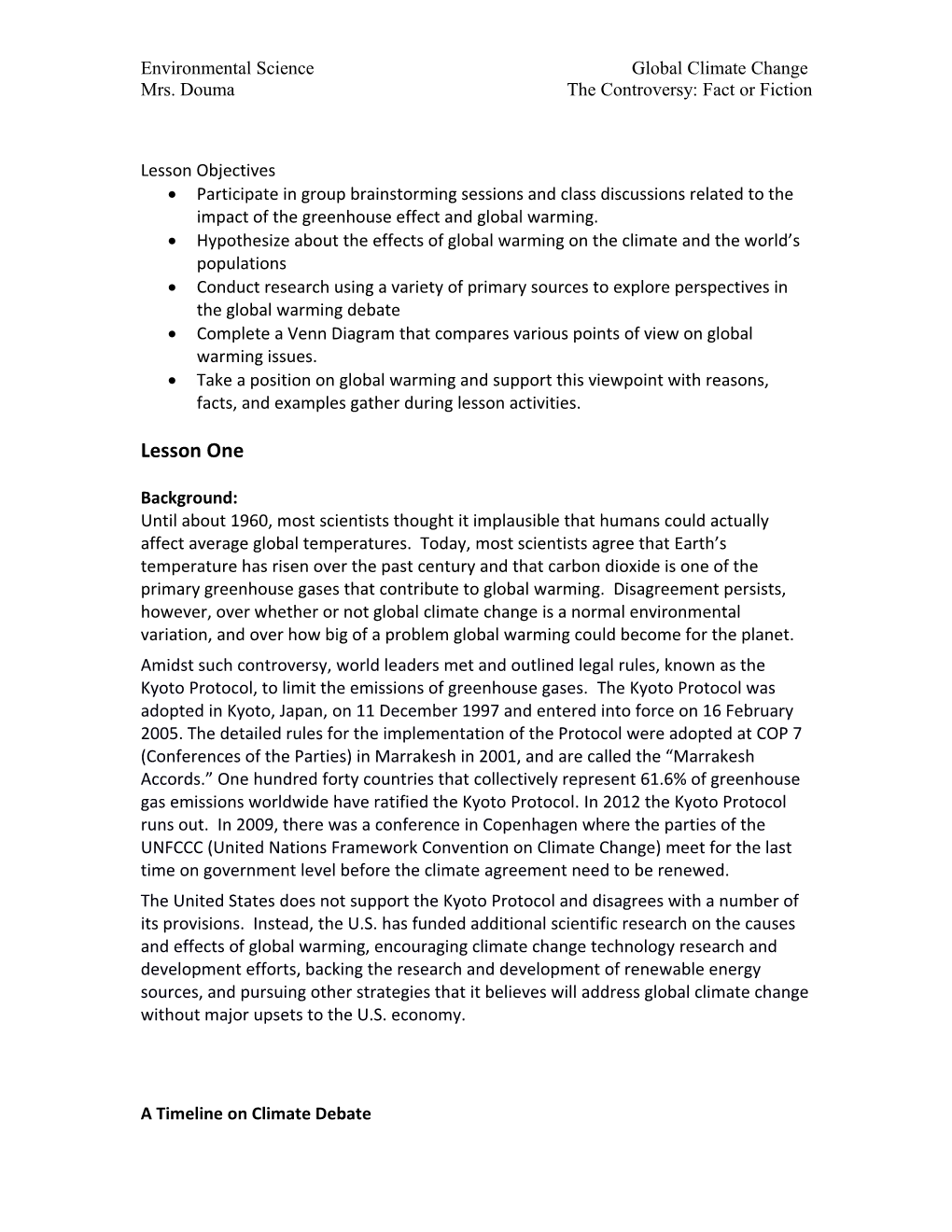 Environmental Science Global Climate Change