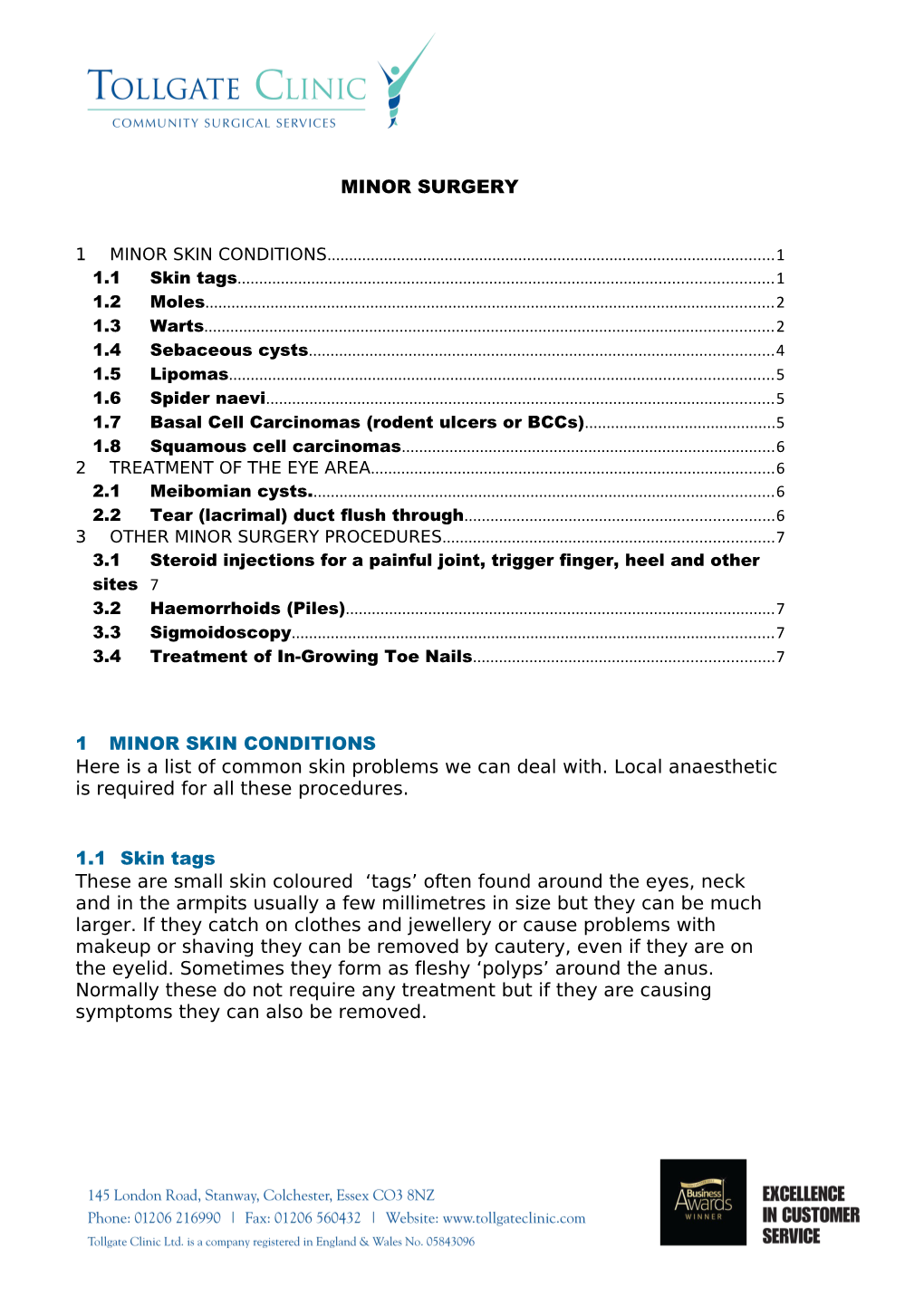 1.7 Basal Cell Carcinomas (Rodent Ulcers Or Bccs) 5