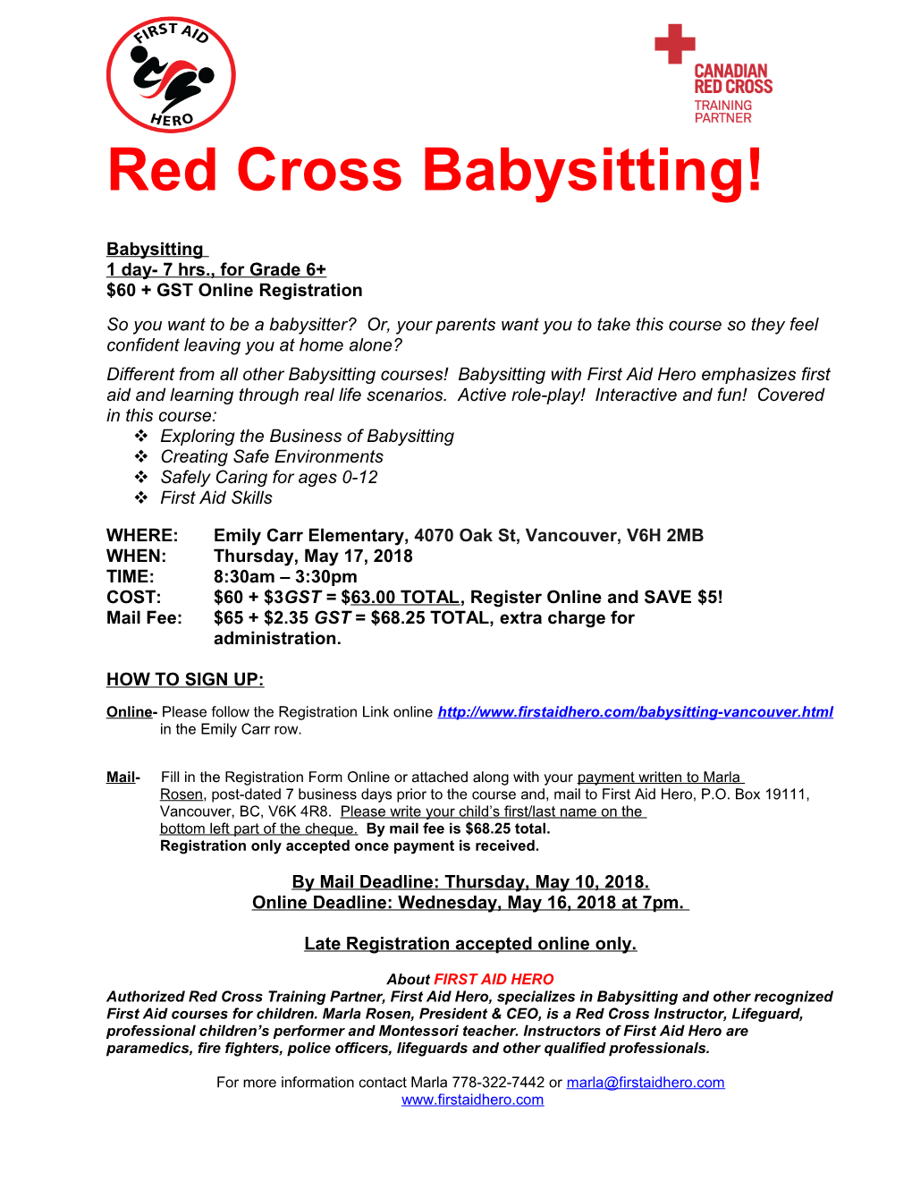 Red Cross Babysitting