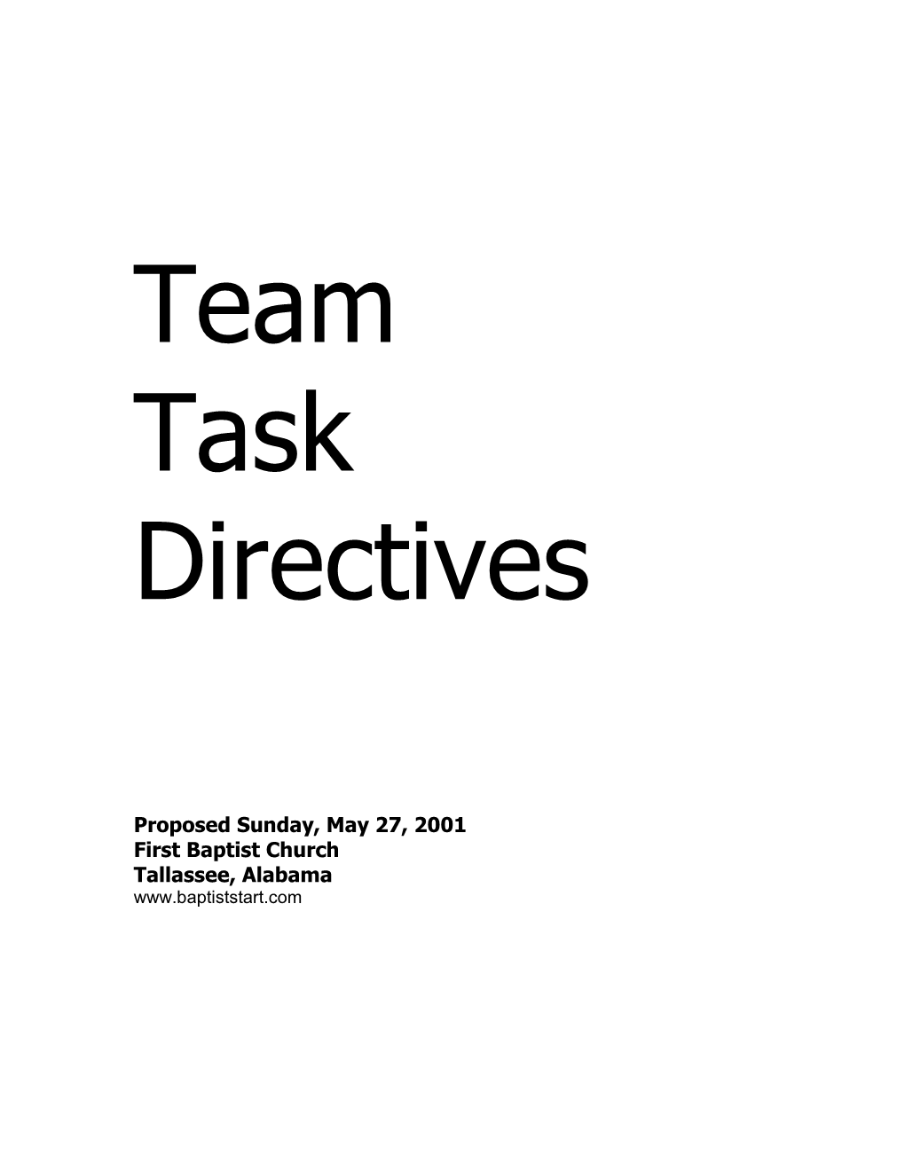 Team Task Directive
