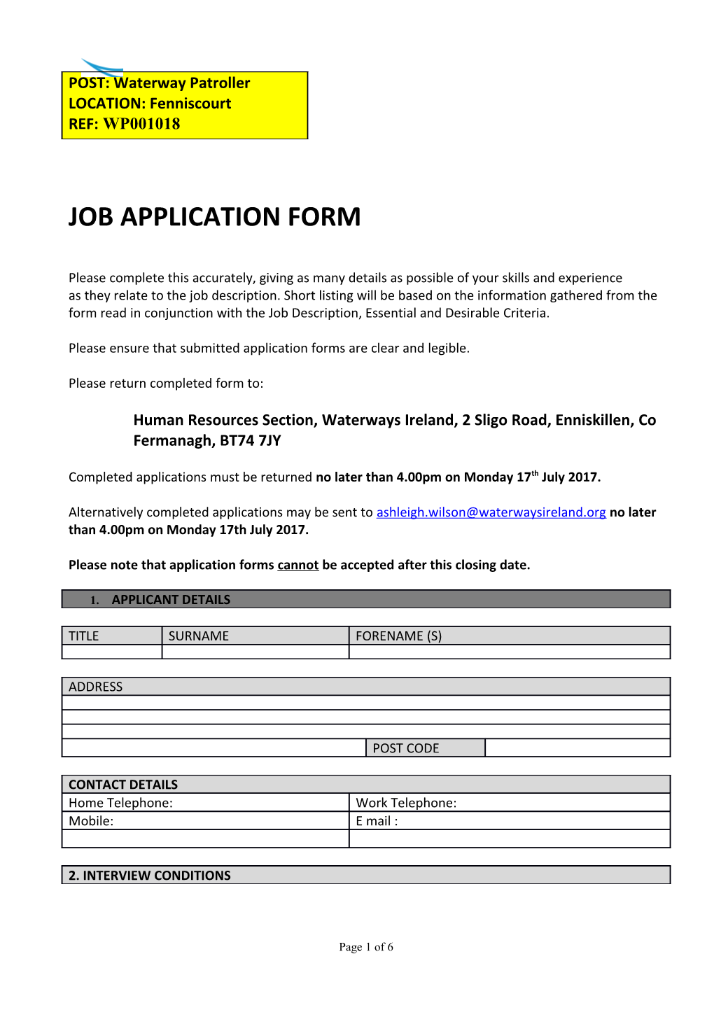 Job Application Form s38