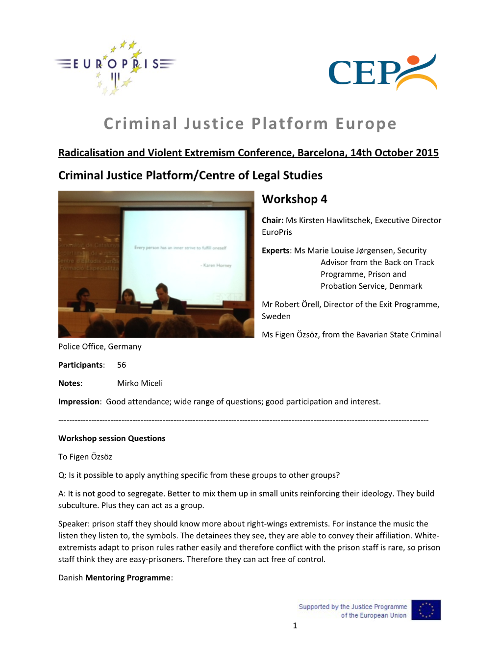Criminal Justice Platform Europe