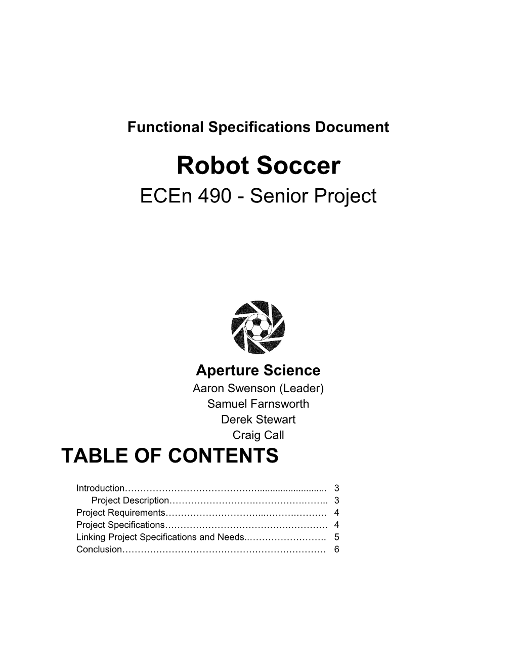 Functional Specifications Document