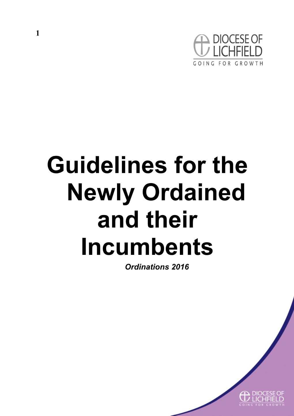 Guidelines for the Newly Ordained and Their