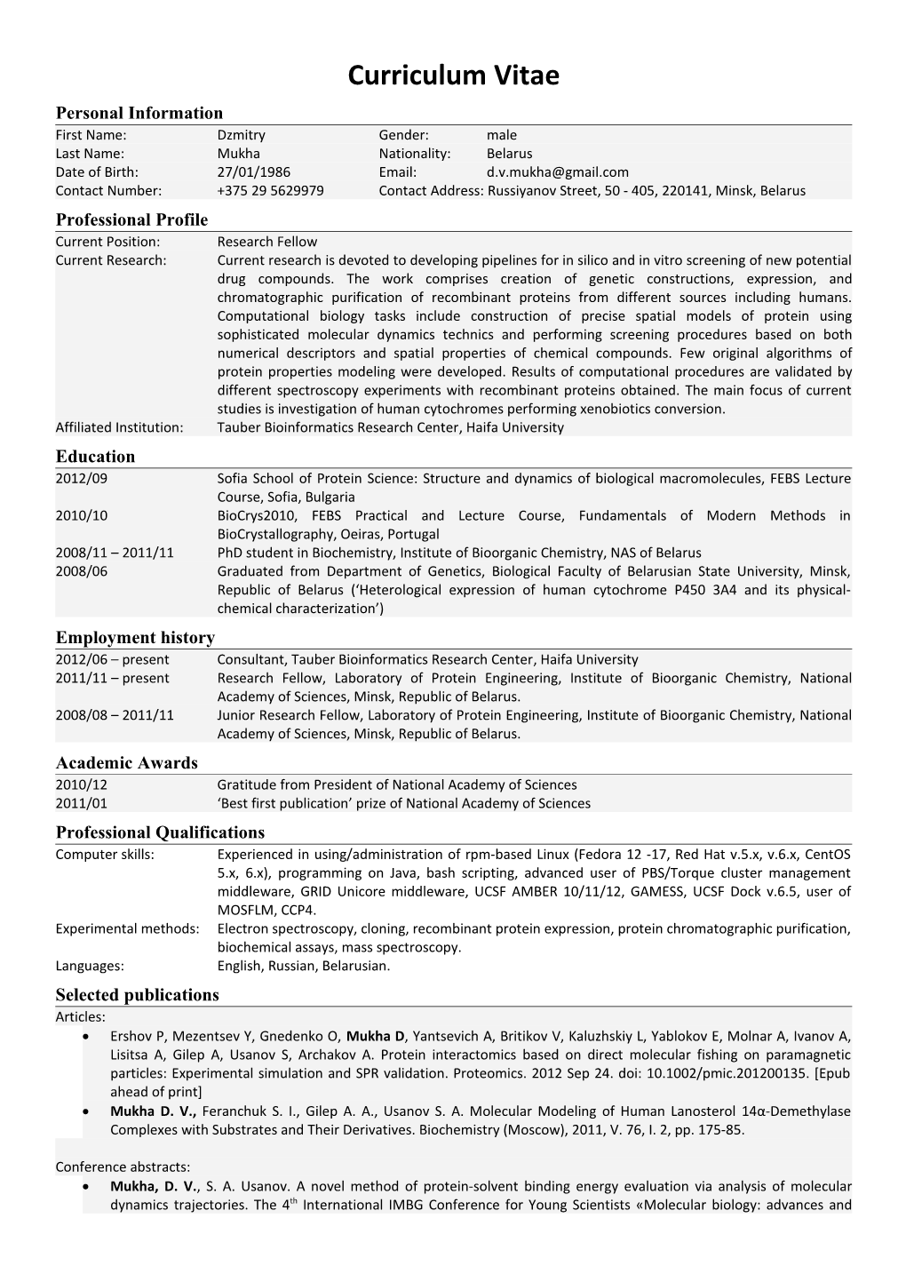 Sample Resume: Professional and Functional