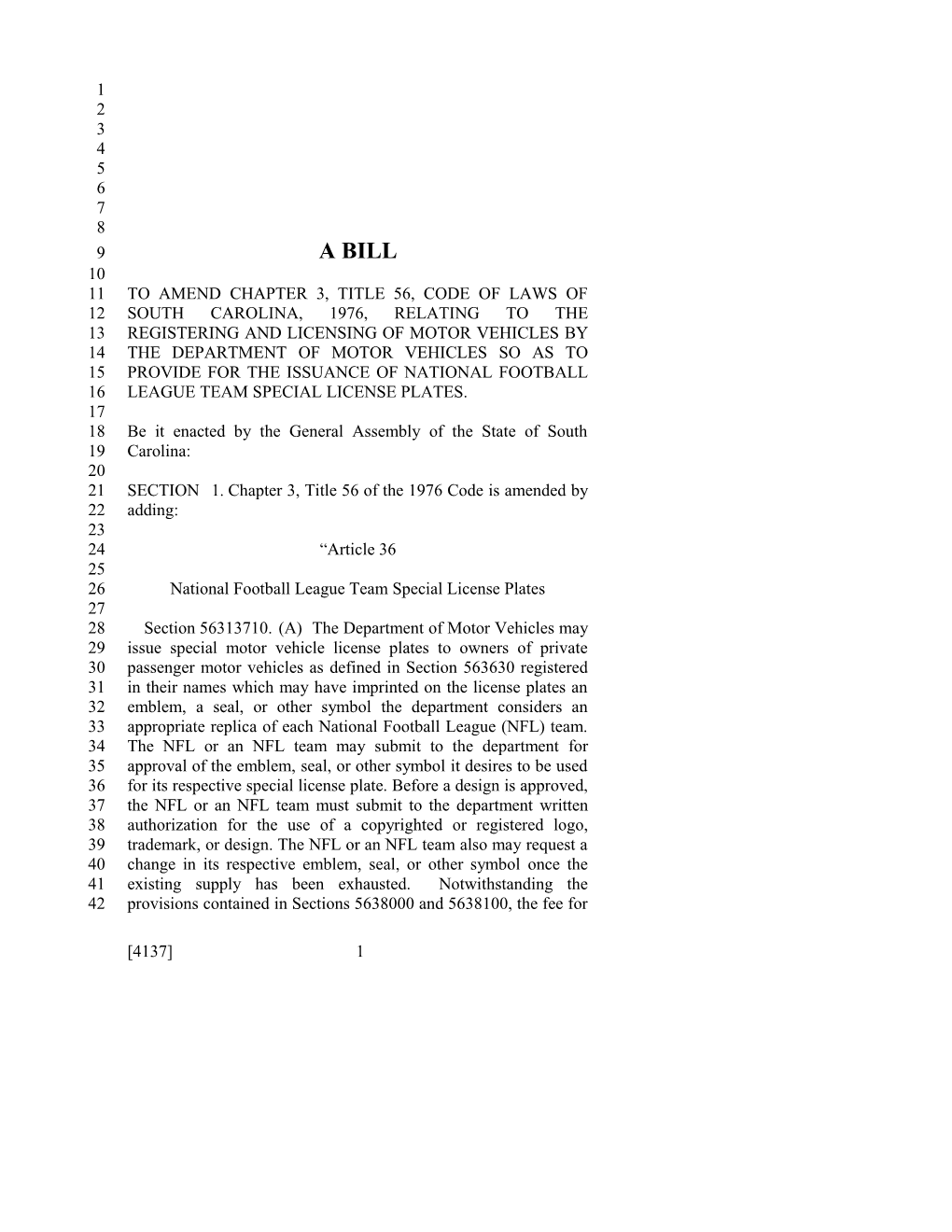 2015-2016 Bill 4137 Text of Previous Version (May 6, 2015) - South Carolina Legislature Online