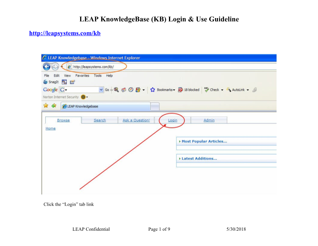 LEAP Knowledgebase (KB) Login & Use Guideline