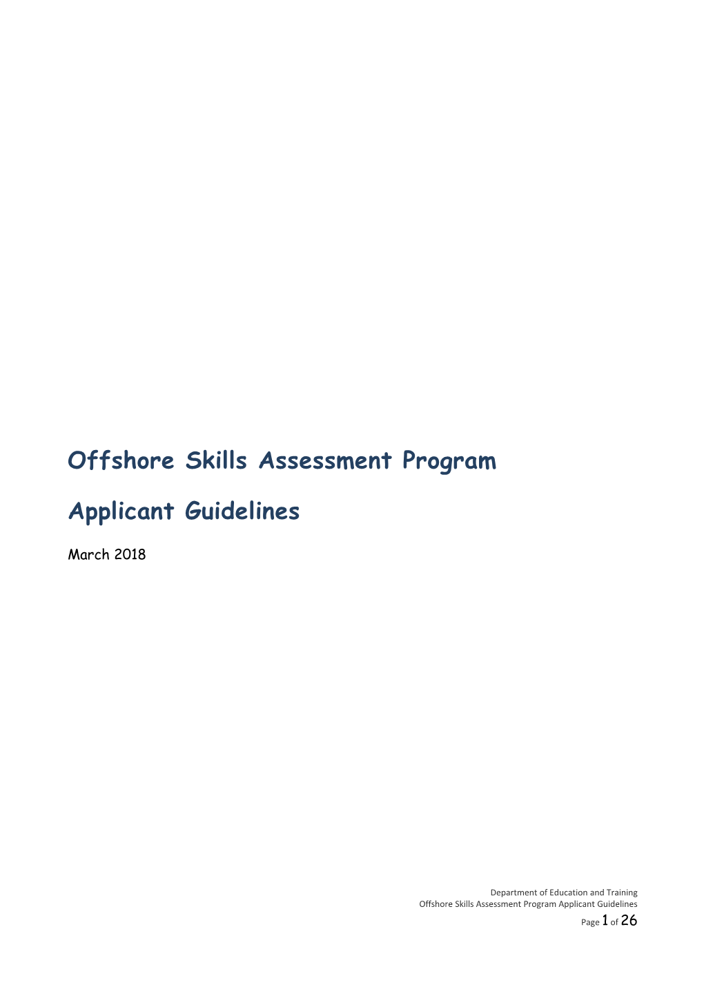 Offshore Skills Assessment Program