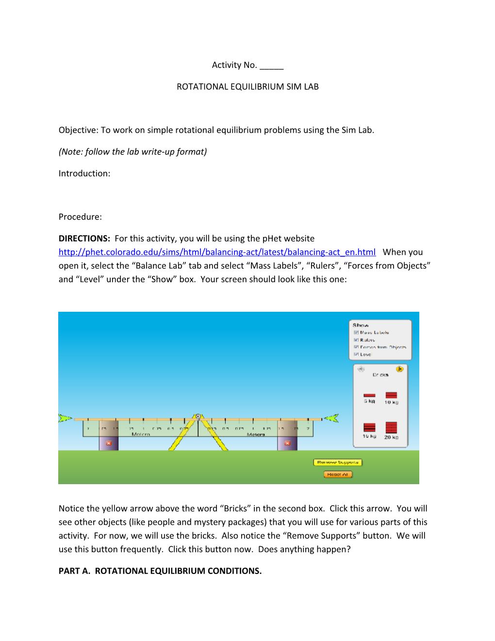 Rotational Equilibrium Sim Lab