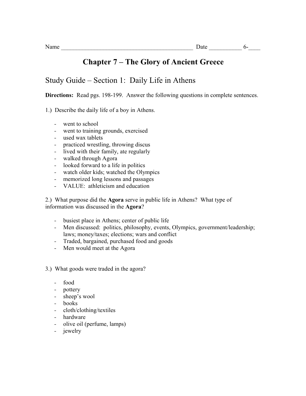 Chapter 7 the Glory of Ancient Greece