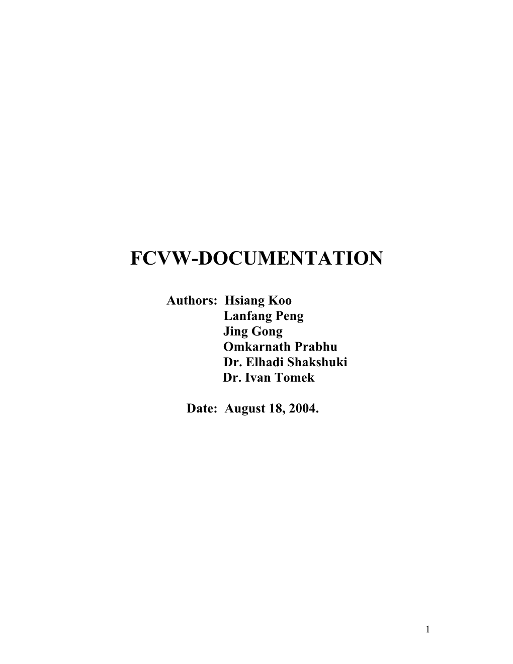 Fcvw-Documentation