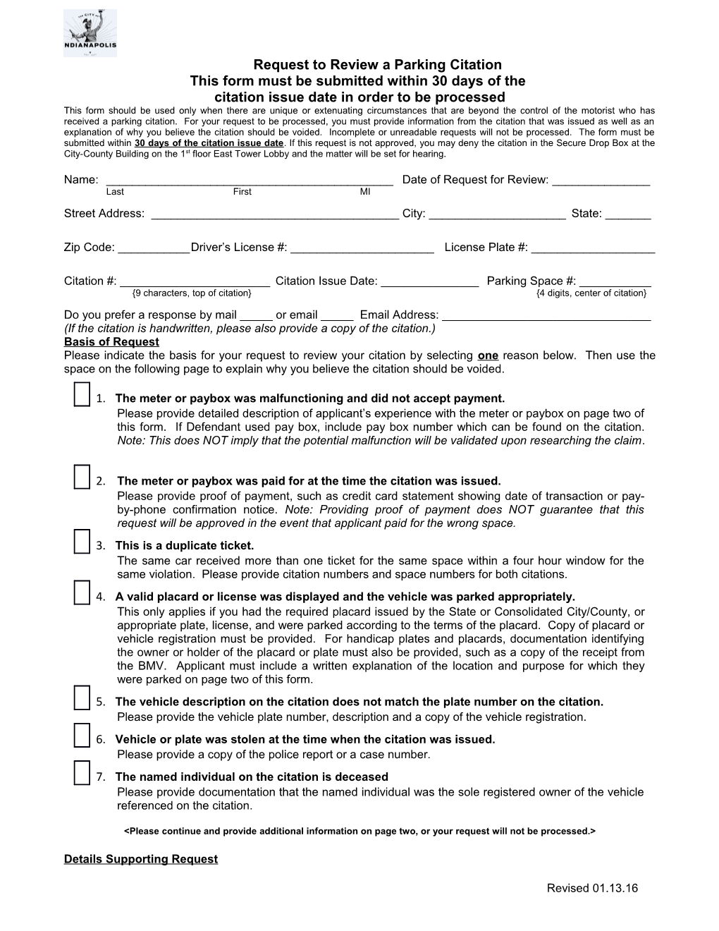 This Form Must Be Submitted Within 30 Days of The