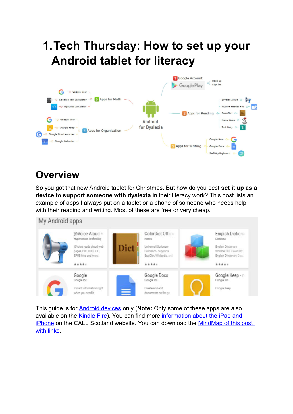 Tech Thursday: How to Set up Your Android Tablet for Literacy