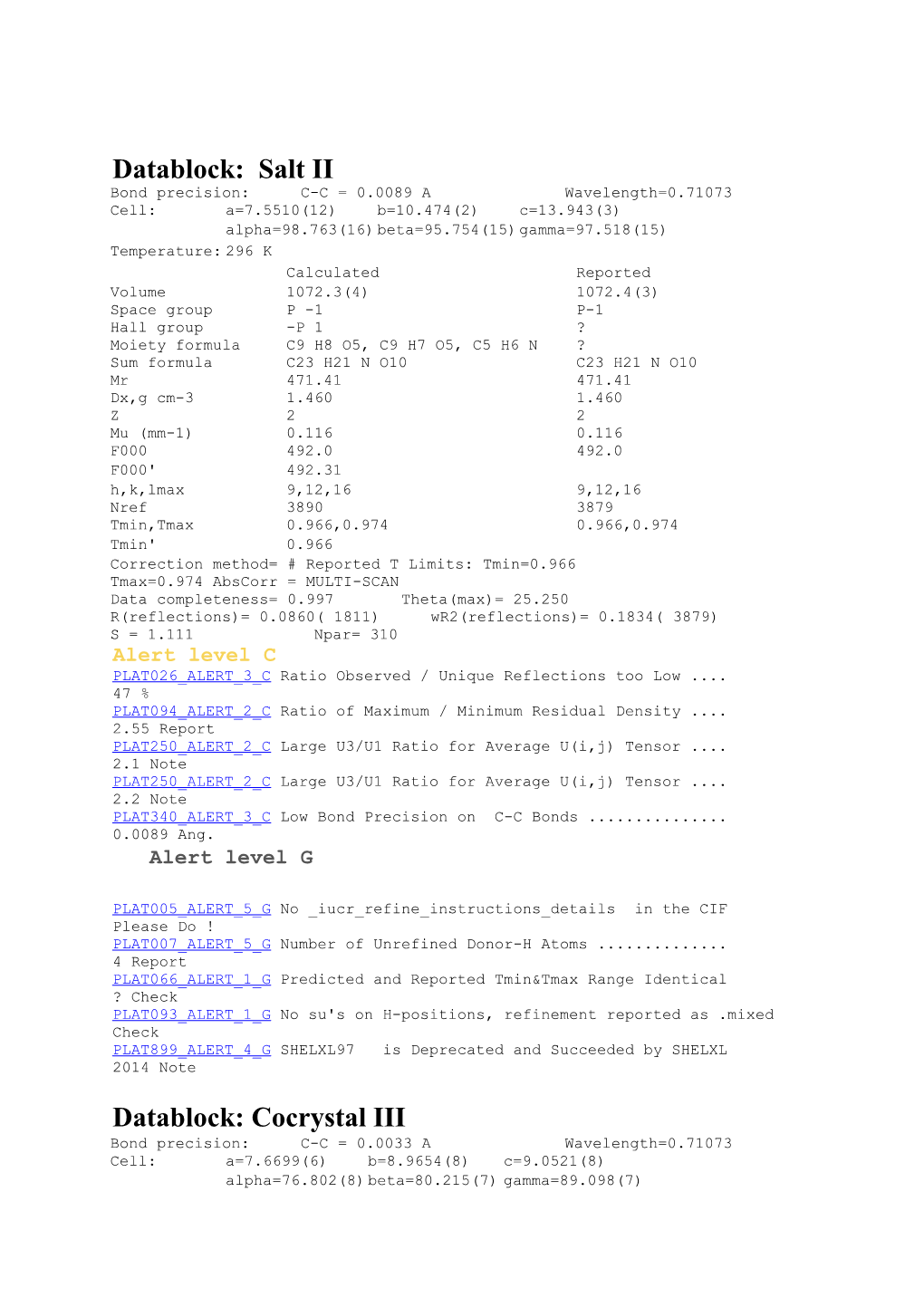 Datablock: Salt II