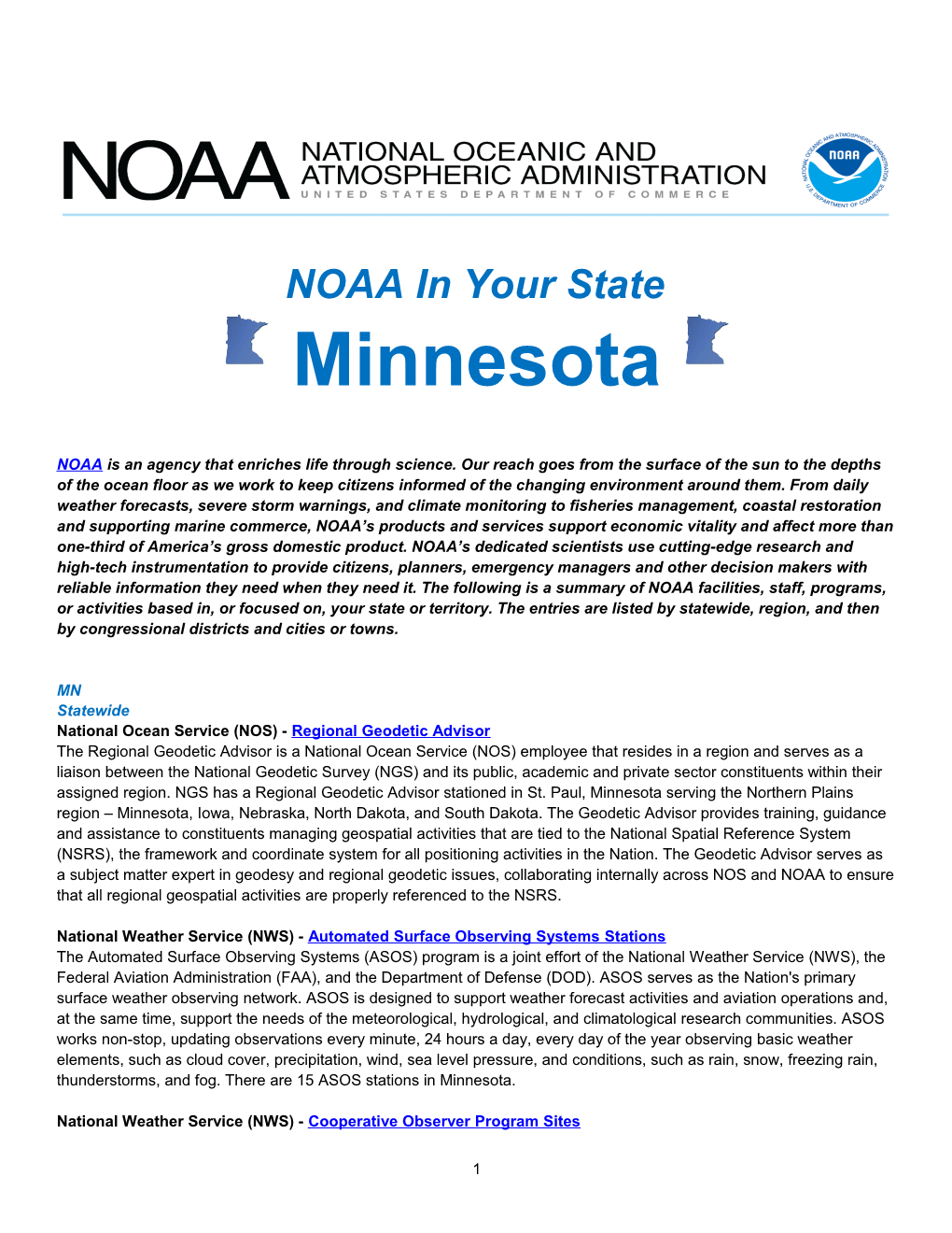 NOAA in Your State - Minnesota