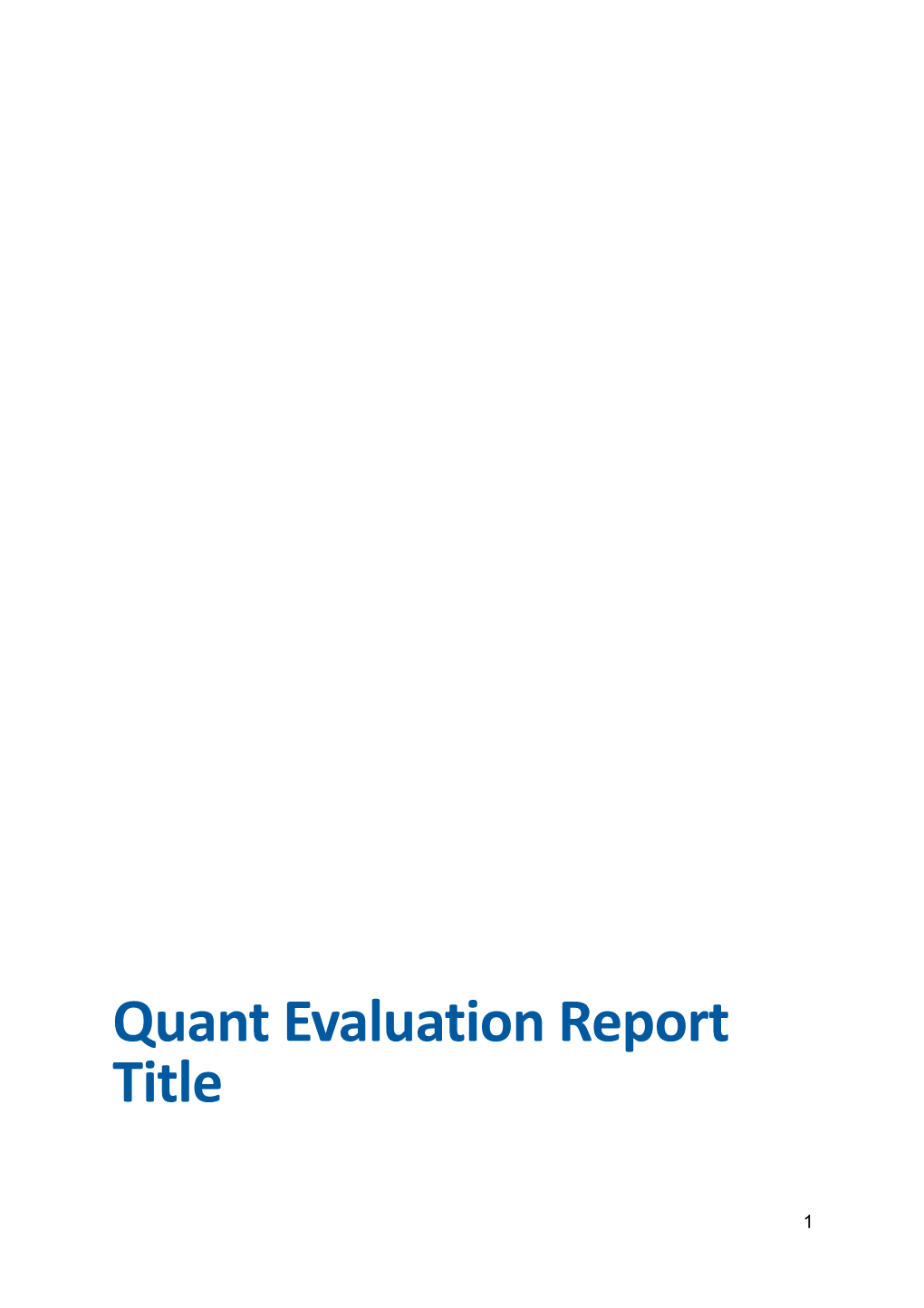 Quant Evaluation Report Title