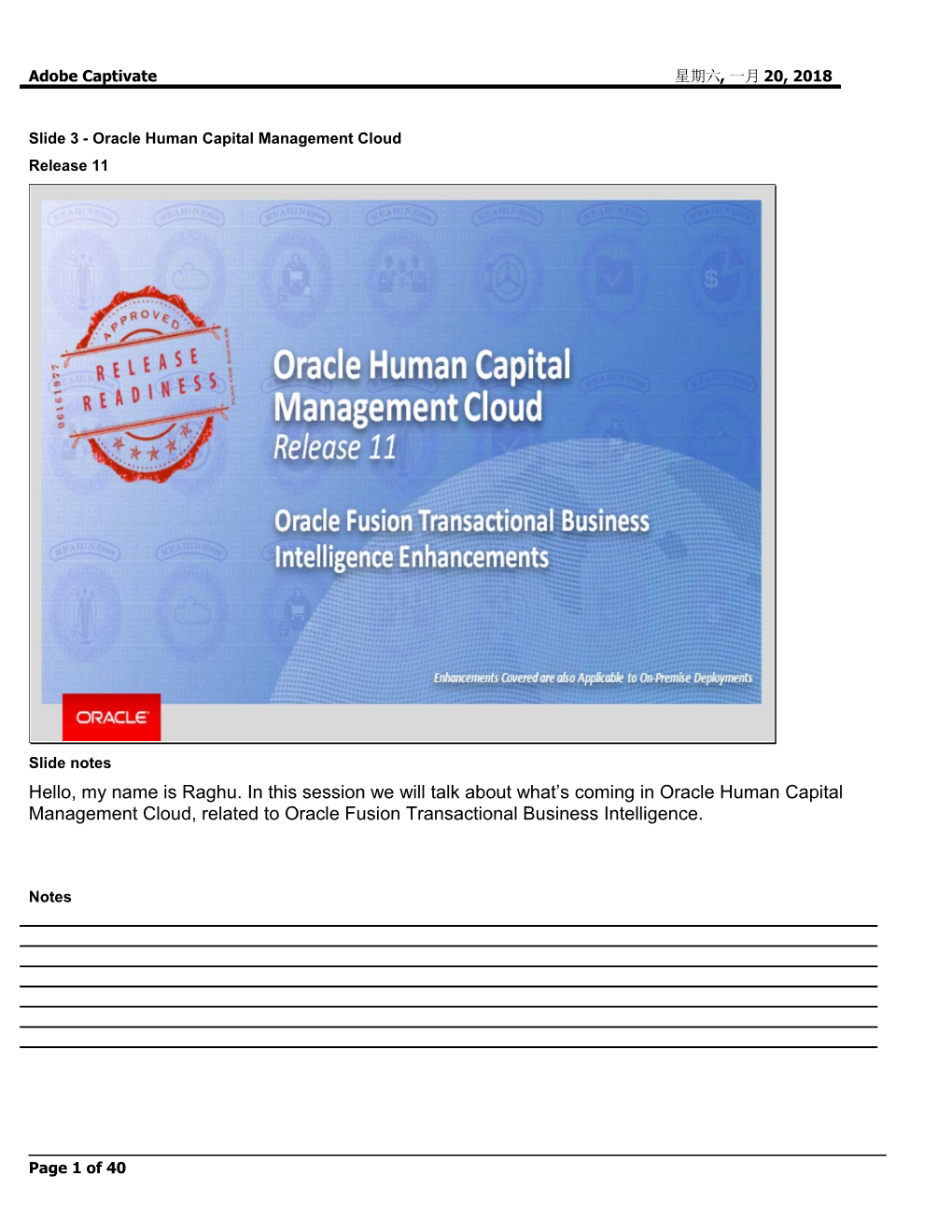 Slide 3 - Oracle Human Capital Management Cloud
