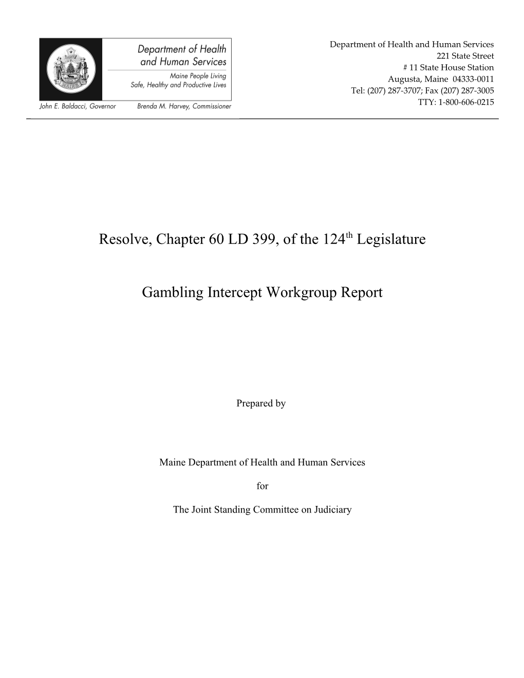Resolve, Chapter 60 LD 399, of the 124Th Legislature