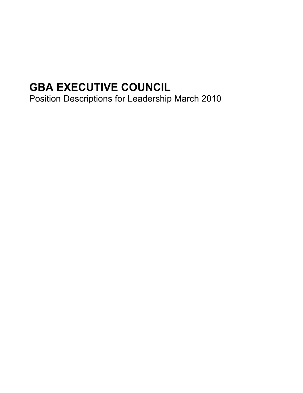 Gba Executive Council