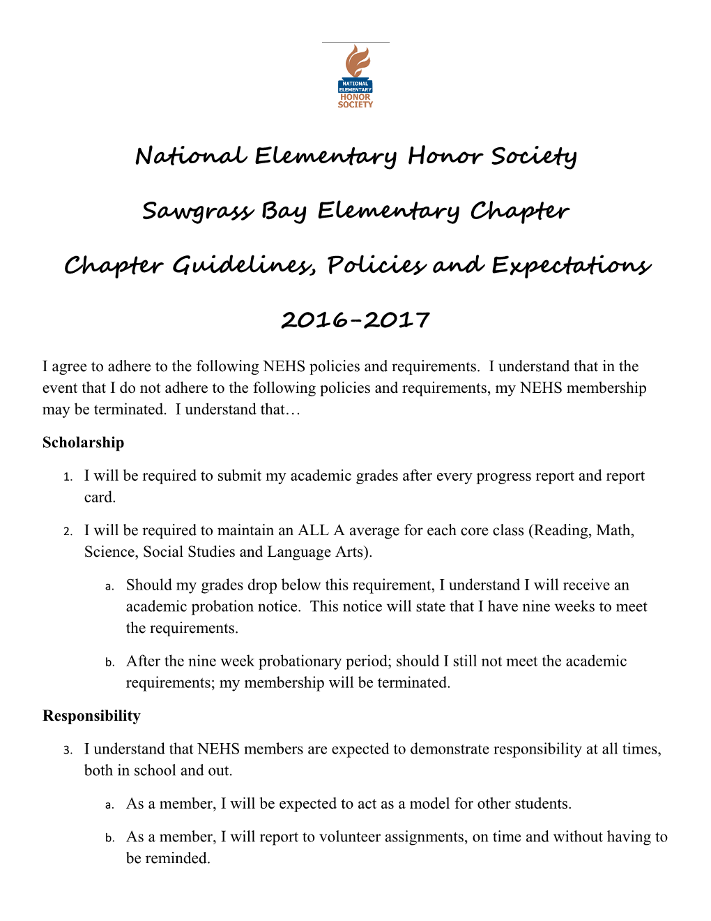 National Elementary Honor Society