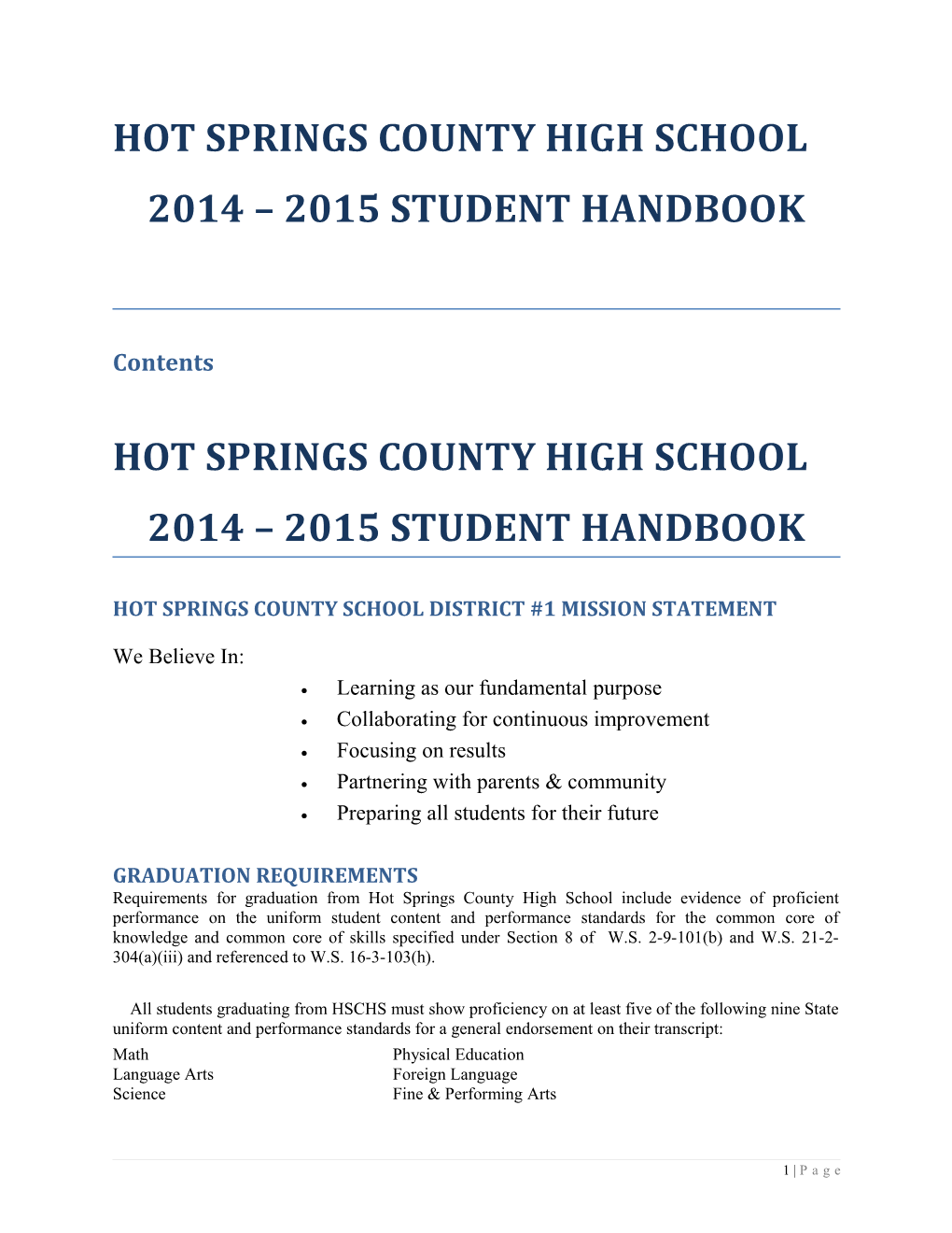 Hot Springs County High School