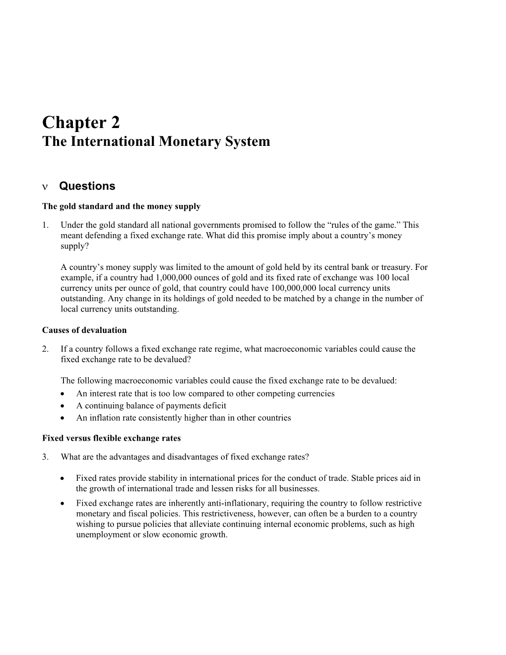 Chapter 2 the International Monetary System 35