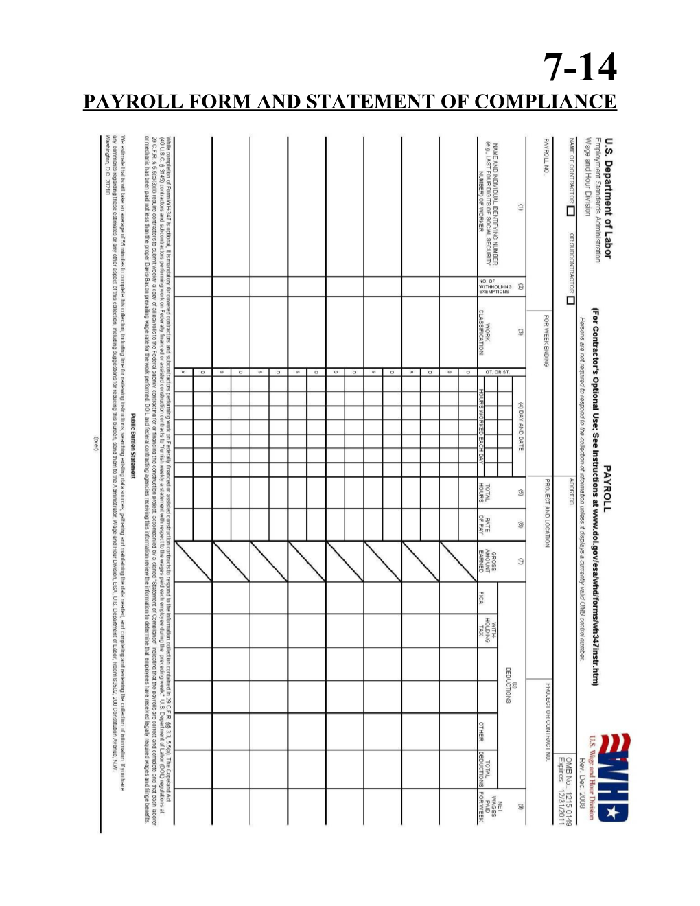 Labor Standards Section Exhibits