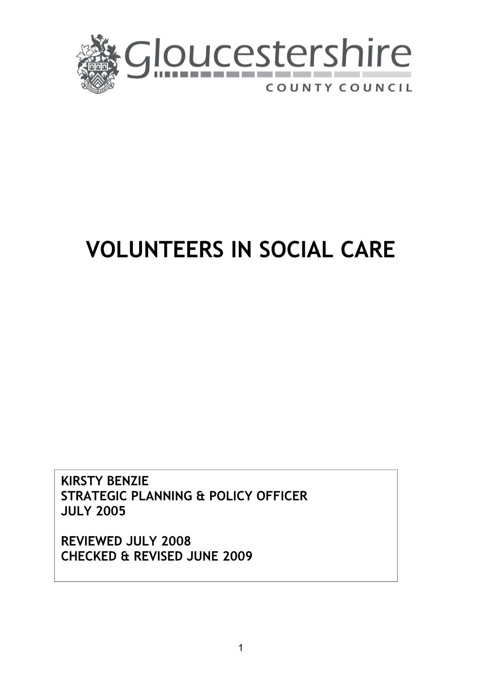 Volunteers in Social Care