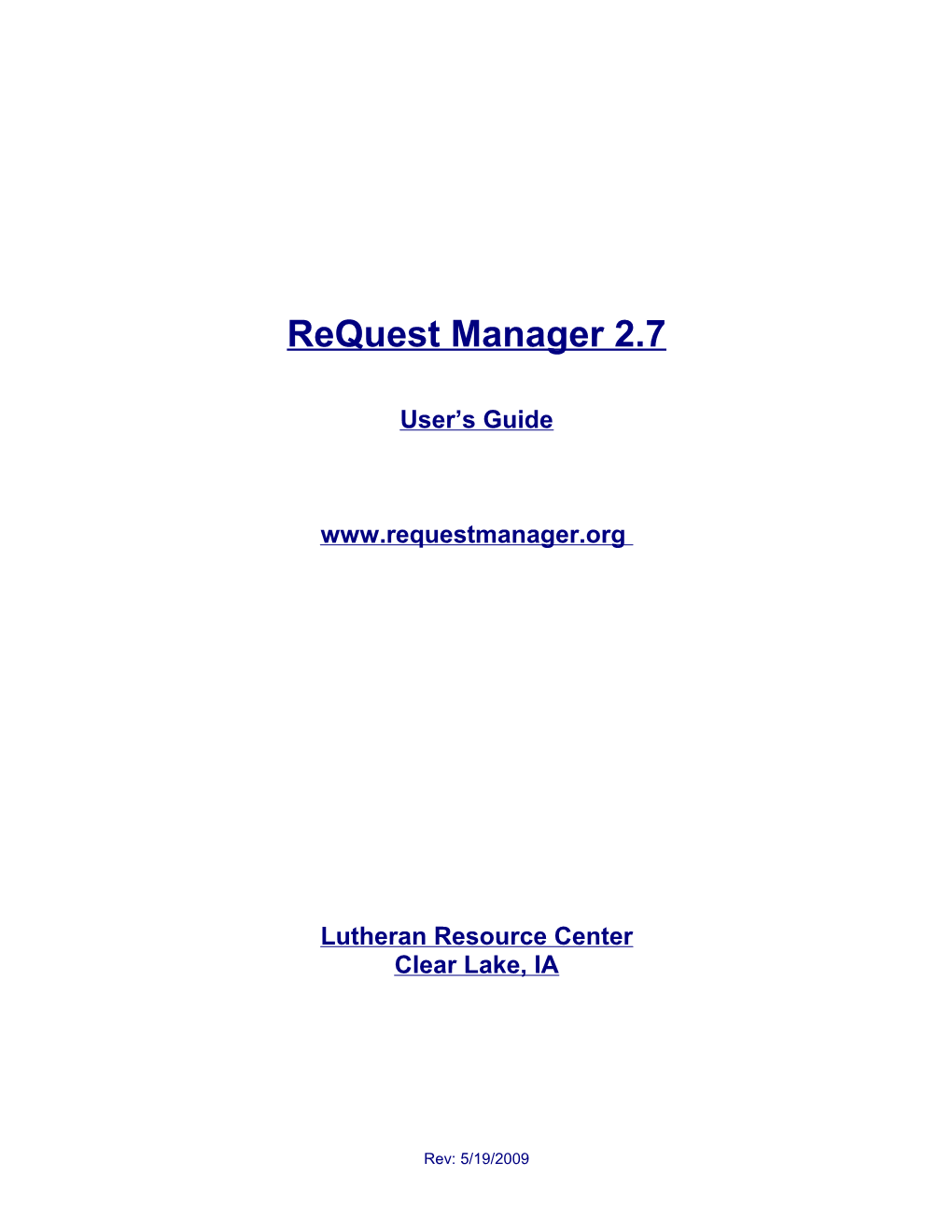 Request Manager User's Guide