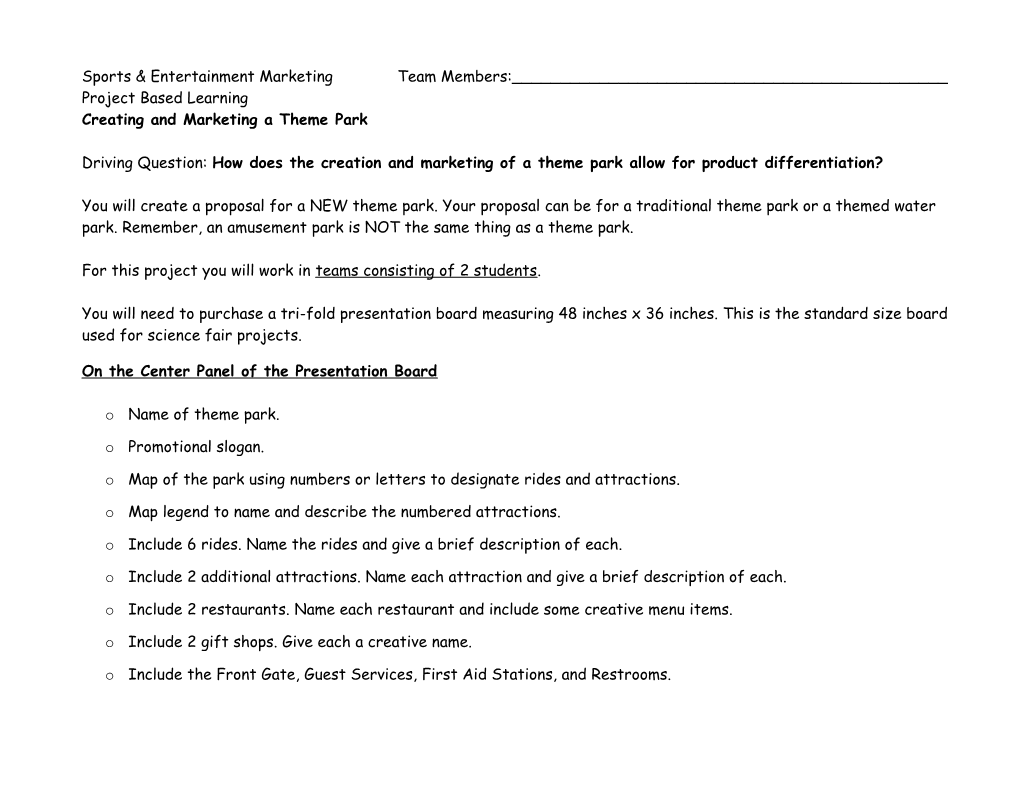 Planning an Amusement Park