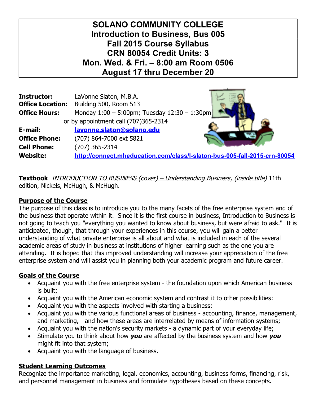 BUSINESS COMMUNICATIONS Bus 92 Course Schedule