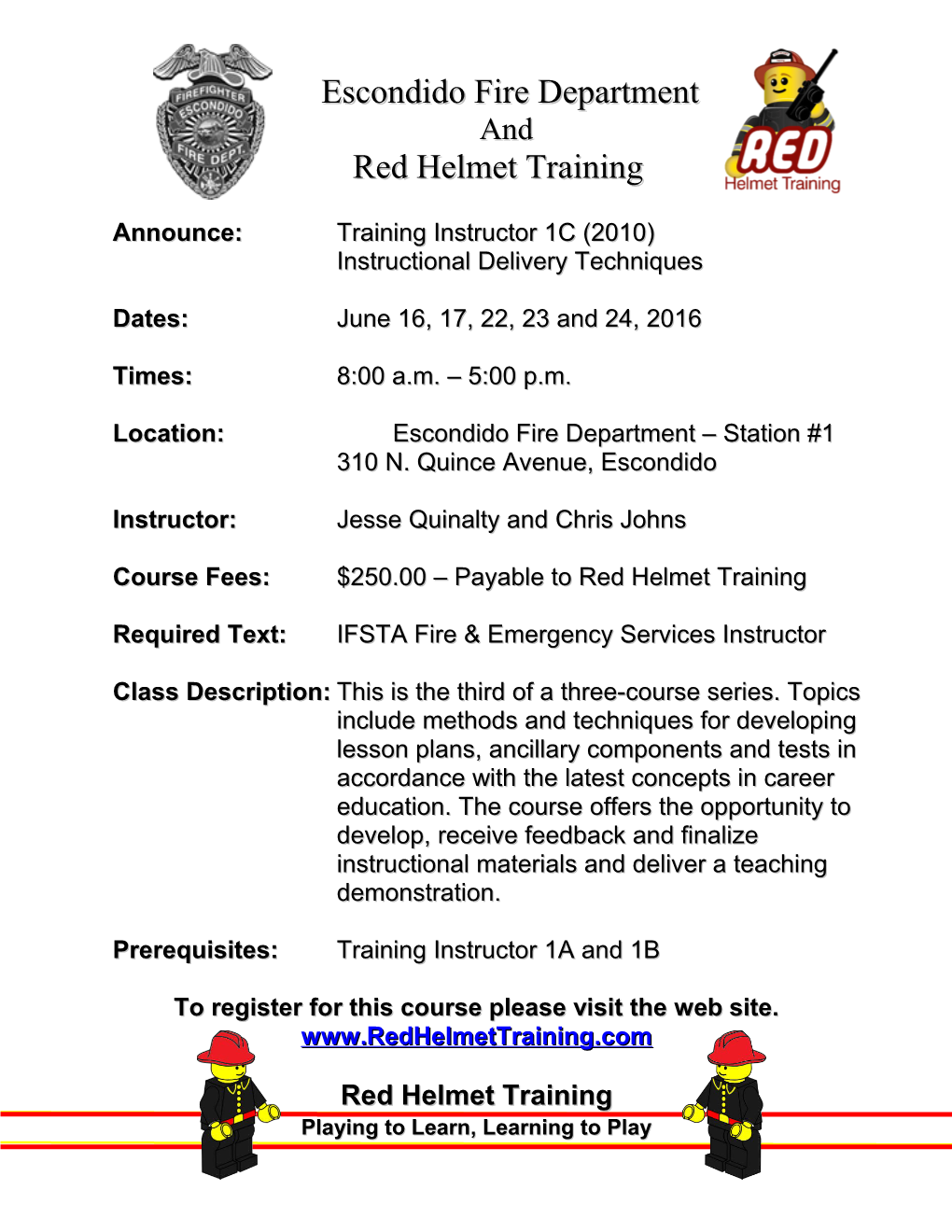 Red Helmet Training