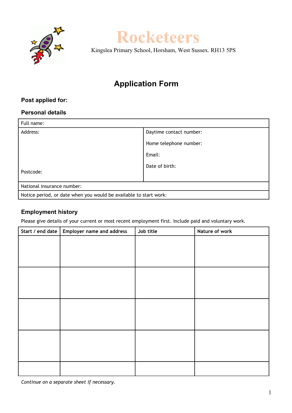 Application Form s101