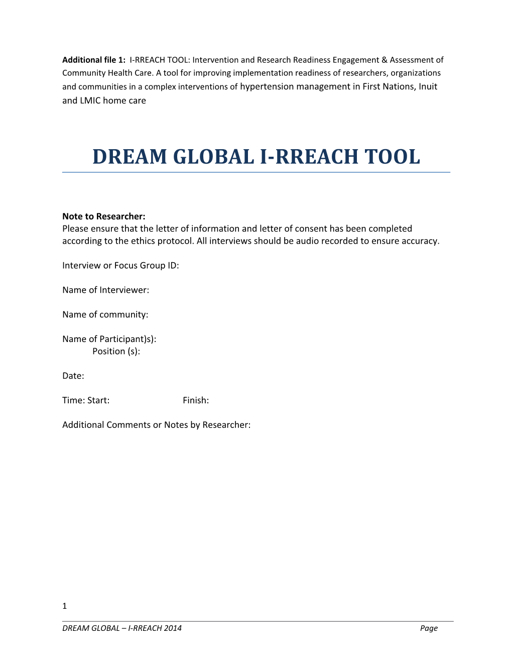 Dream Global I-Rreach Tool