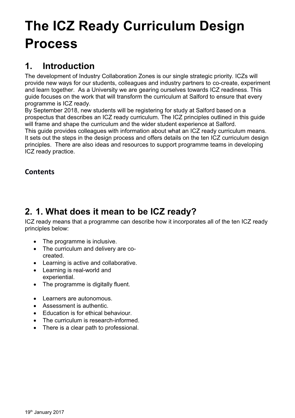 The ICZ Ready Curriculum Design Process