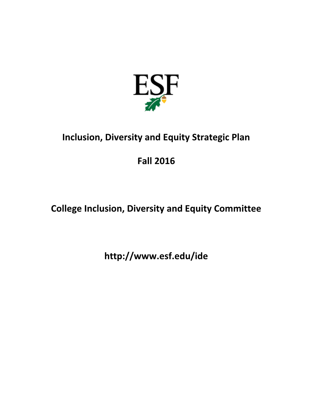 Inclusion, Diversity and Equity Strategic Plan