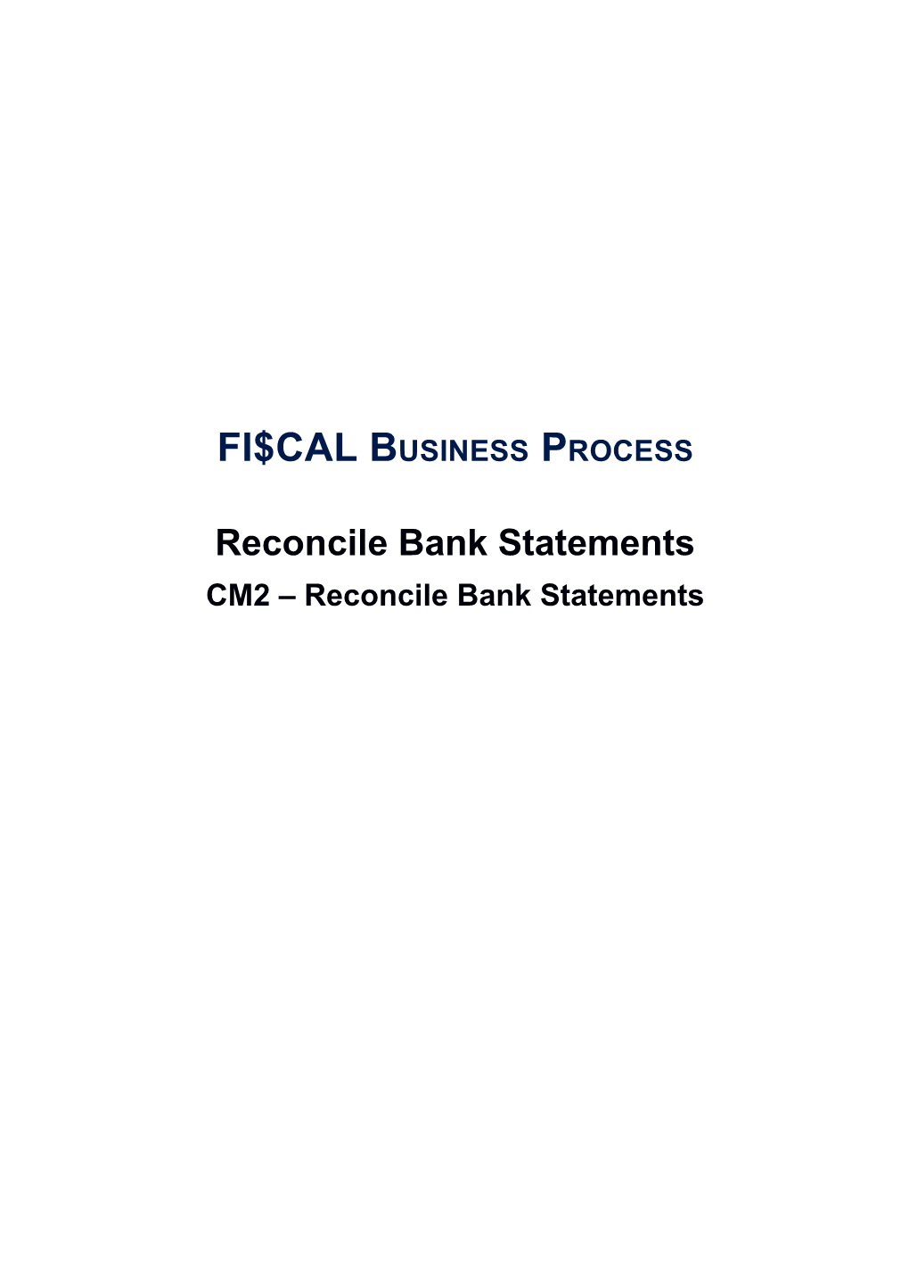 Reconcile Bank Statements
