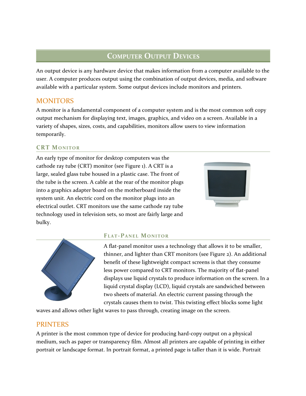 Computer Output Devices