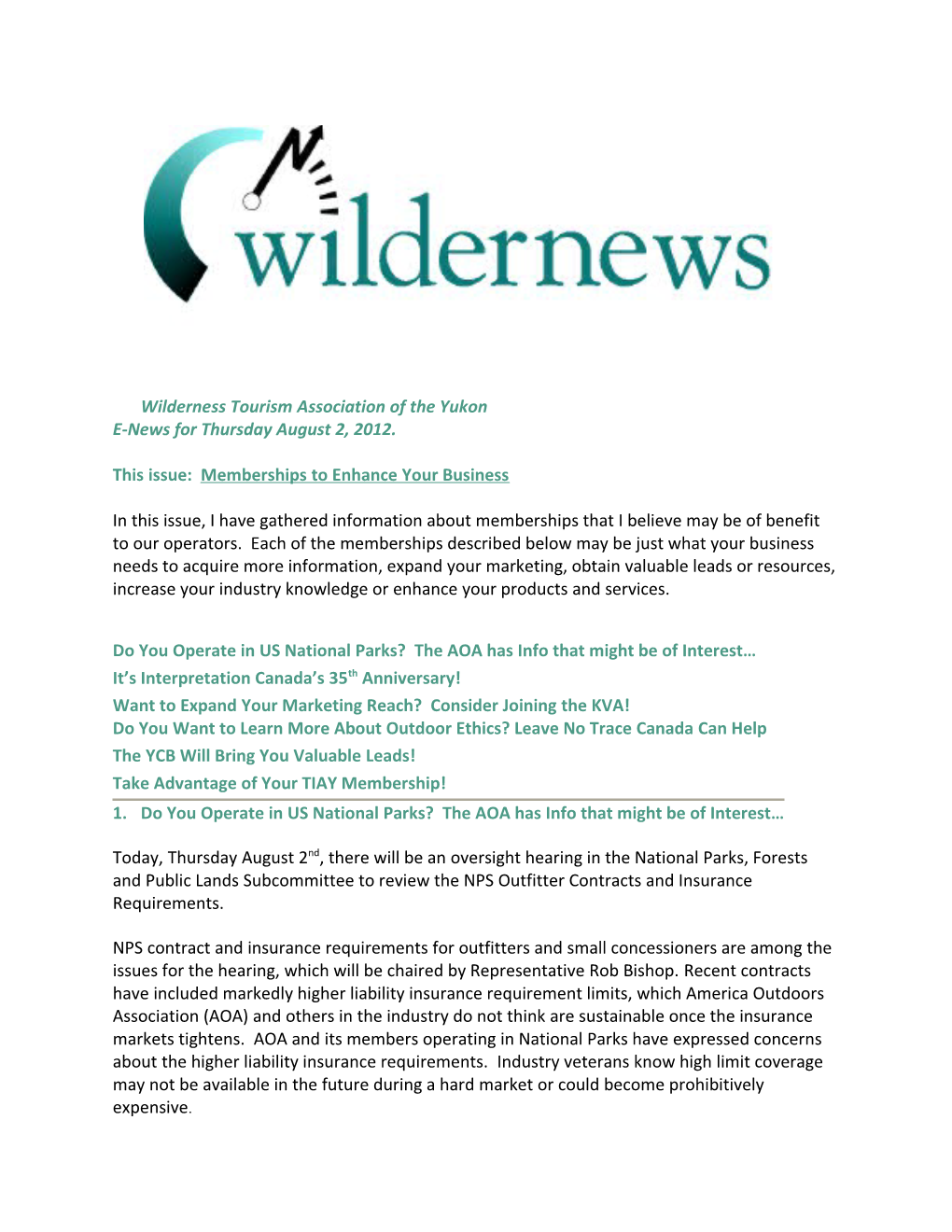 Wilderness Tourism Association of the Yukon s1