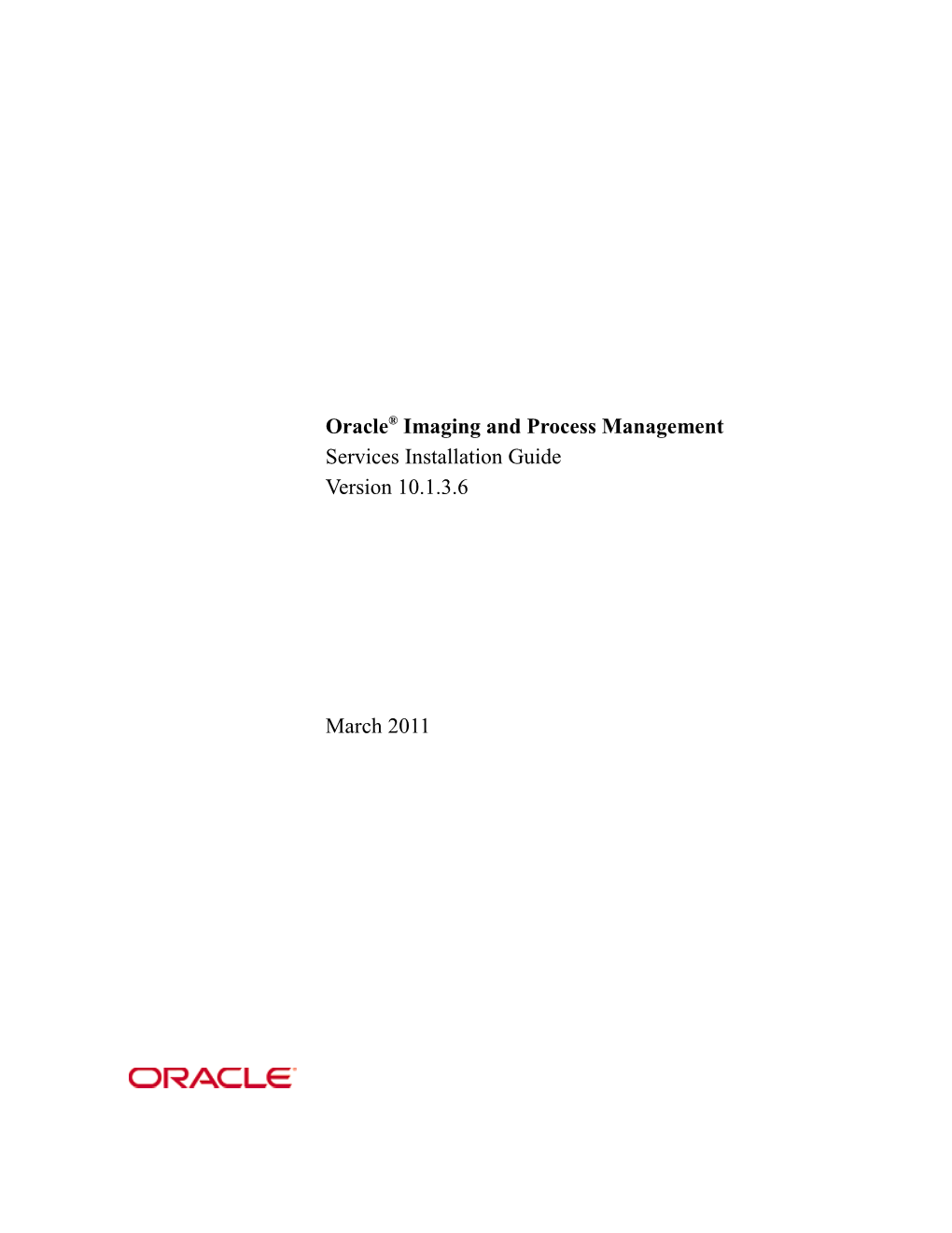 Oracle Imaging And Process Management Services Installation Guide