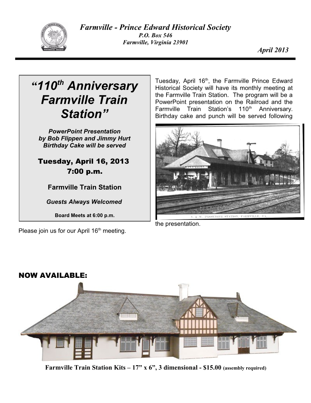Farmville - Prince Edward Historical Society