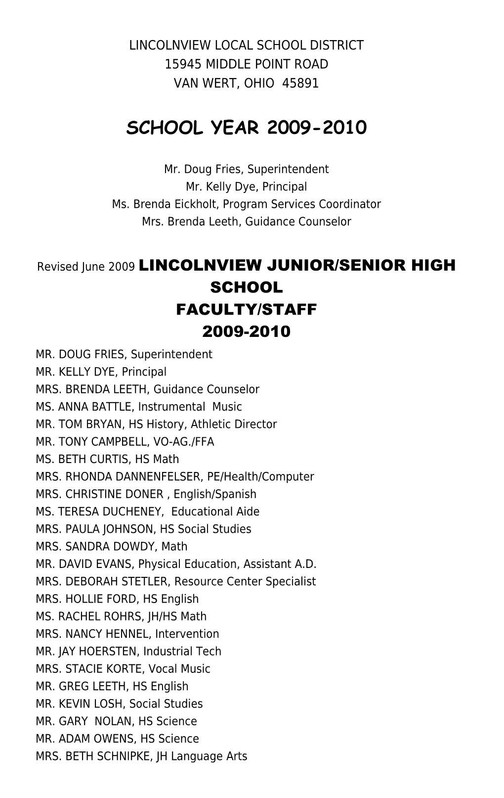 Lincolnview Local School District
